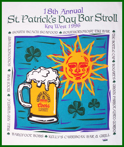1996 St. Patrick's Day Bar None Suds Run T-Shirt